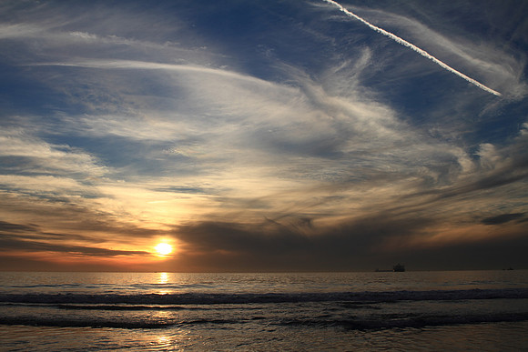 Jet Trails in Sunset
