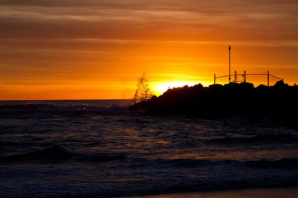 Jetty Splash Sunset